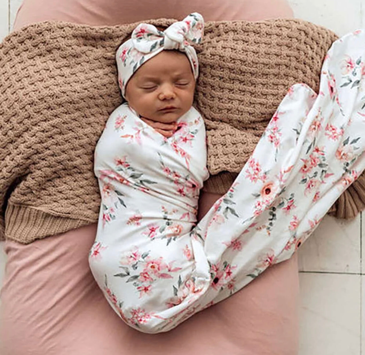 Camille Organic Jersey Wrap and Topknot Set - Snuggle Hunny