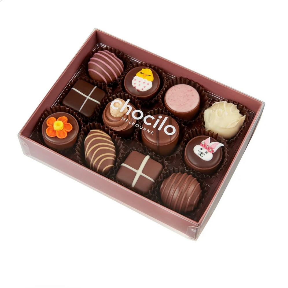 12 Pack Easter Chocolate Assortment Gift Box - 140g Chocilo