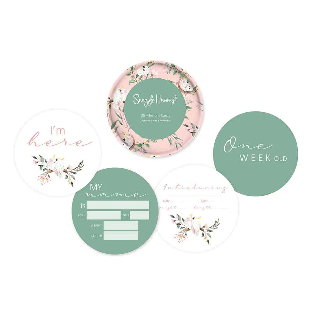 Cockatoo & Mint Milestone Cards - Snuggle Hunny