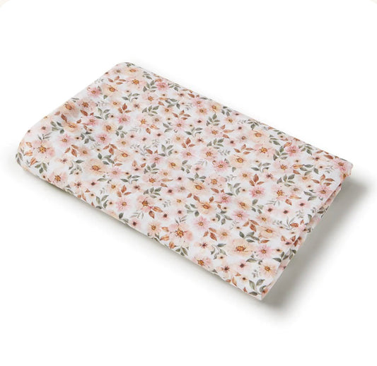 Spring floral Organic muslin wrap - Snuggle Hunny